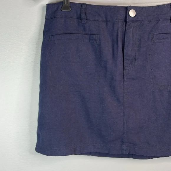 REITMANS Linen Blend Skort Navy Blue Athleisure Tennis Golf Coastal Summer 14 - Picture 3 of 11